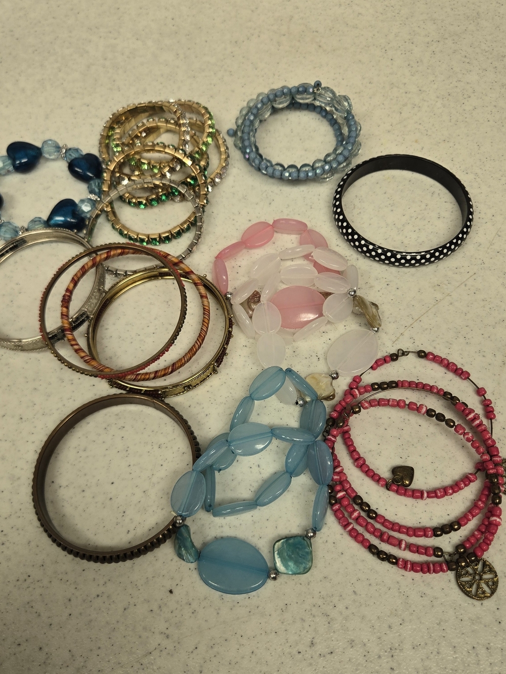 Assorted Women's Beaded Stretch And Bangel Bracelets